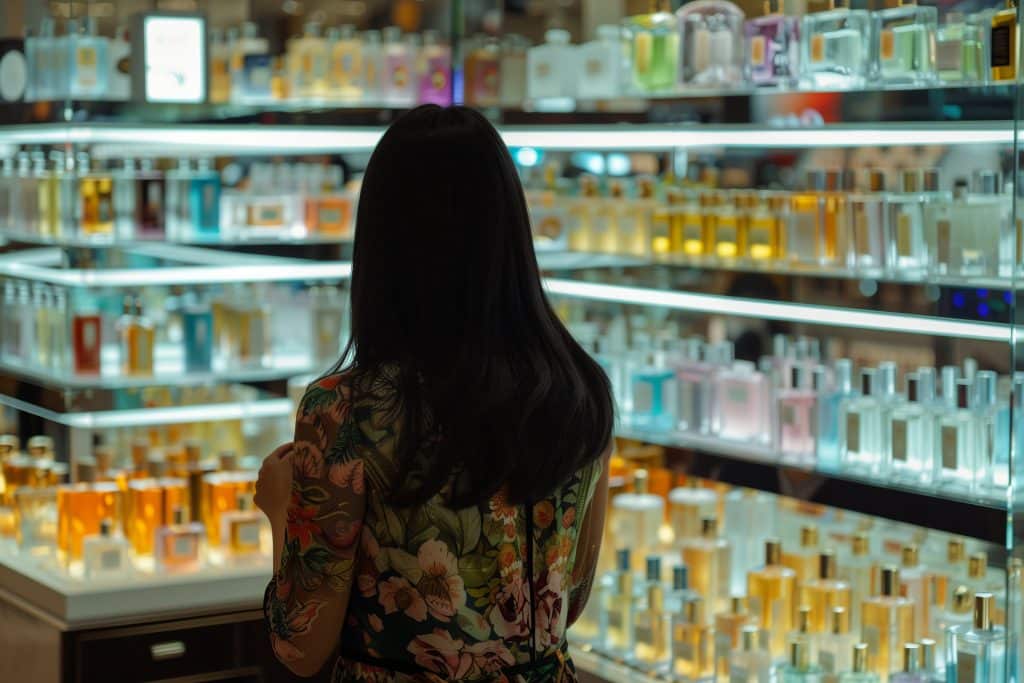 women happily shopping buying consumer products customer day